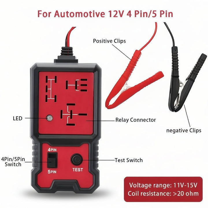 Car Battery Tester 12V | LED Voltage Indicator for Batteries, Relays &amp; Circuits | No Internal Battery Required 2