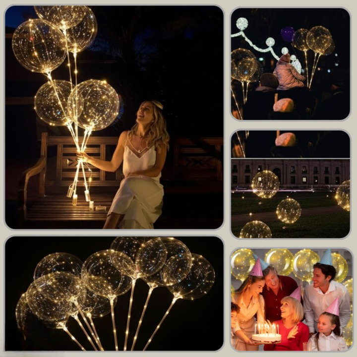 LED Light Balloons - Set of 10 3