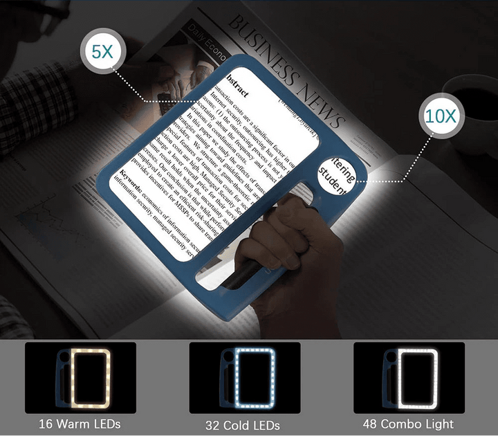 LED Reading Magnifier – 5x &amp; 10x with USB Charging 6