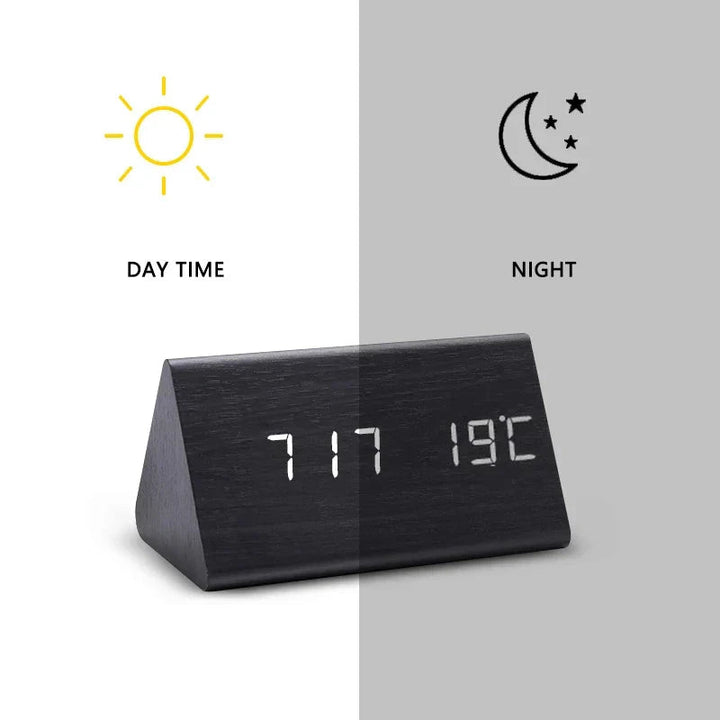 LED Smart Alarm Clock | Modern Voice-Controlled Wooden Design 8