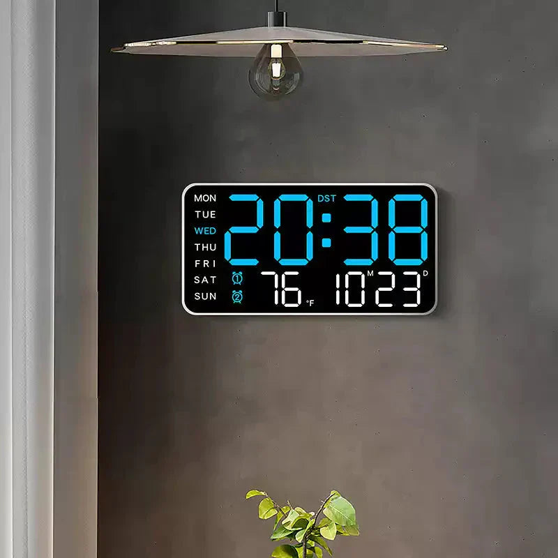 LED Wall Clock | Digital Display With Day, Date And Temperature