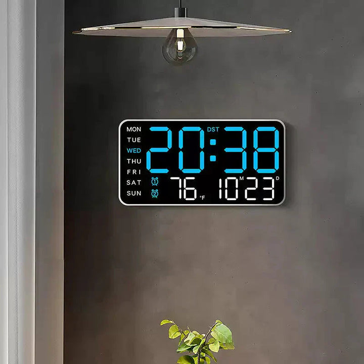 LED Wall Clock | Digital Display With Day, Date And Temperature