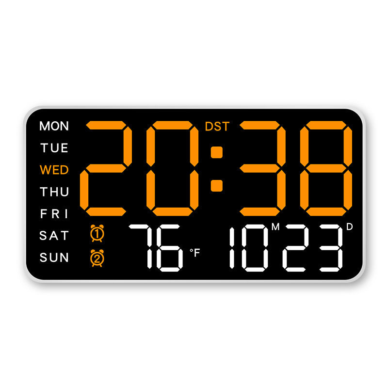 LED Wall Clock | Digital Display With Day, Date And Temperature