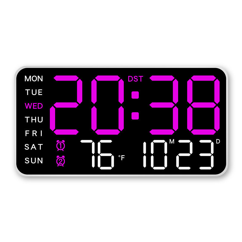 LED Wall Clock | Digital Display With Day, Date And Temperature