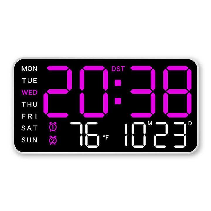 LED Wall Clock | Digital Display With Day, Date And Temperature