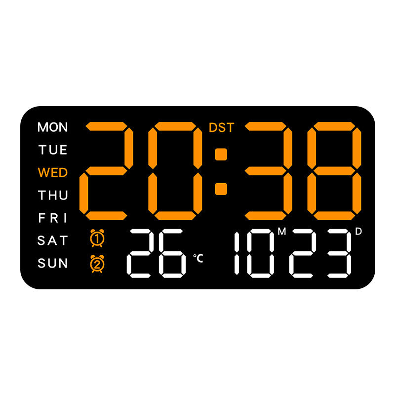 LED Wall Clock | Digital Display With Day, Date And Temperature