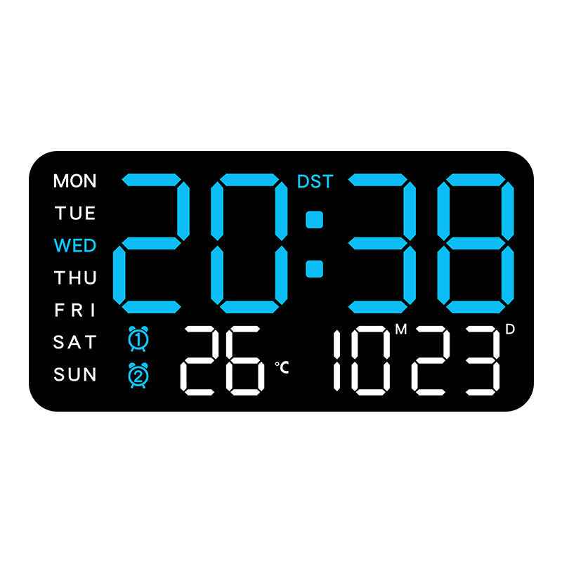 LED Wall Clock | Digital Display With Day, Date And Temperature