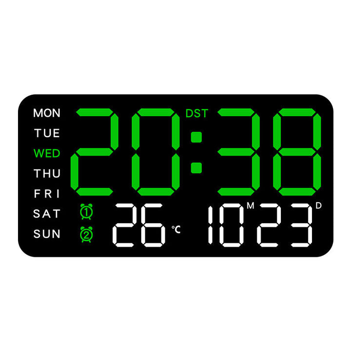 LED Wall Clock | Digital Display With Day, Date And Temperature