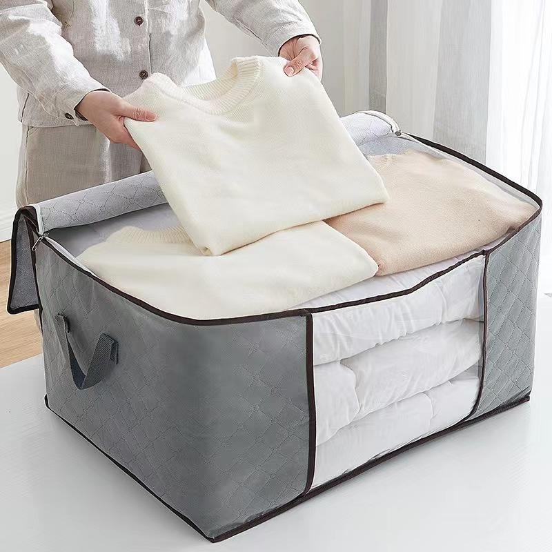 Large Wardrobe Storage Bag | Clear Window, Flat Stacking Lid