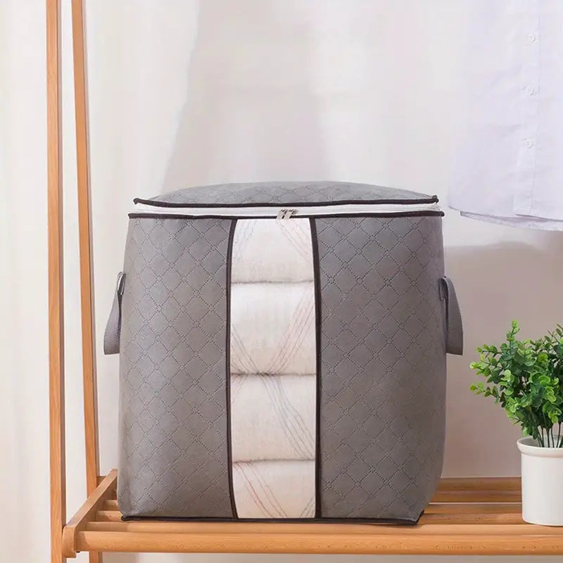 Large Wardrobe Storage Bag | Clear Window, Flat Stacking Lid
