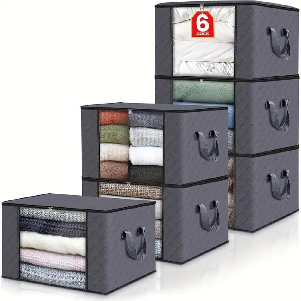 Large Wardrobe Storage Bag | Clear Window, Flat Stacking Lid