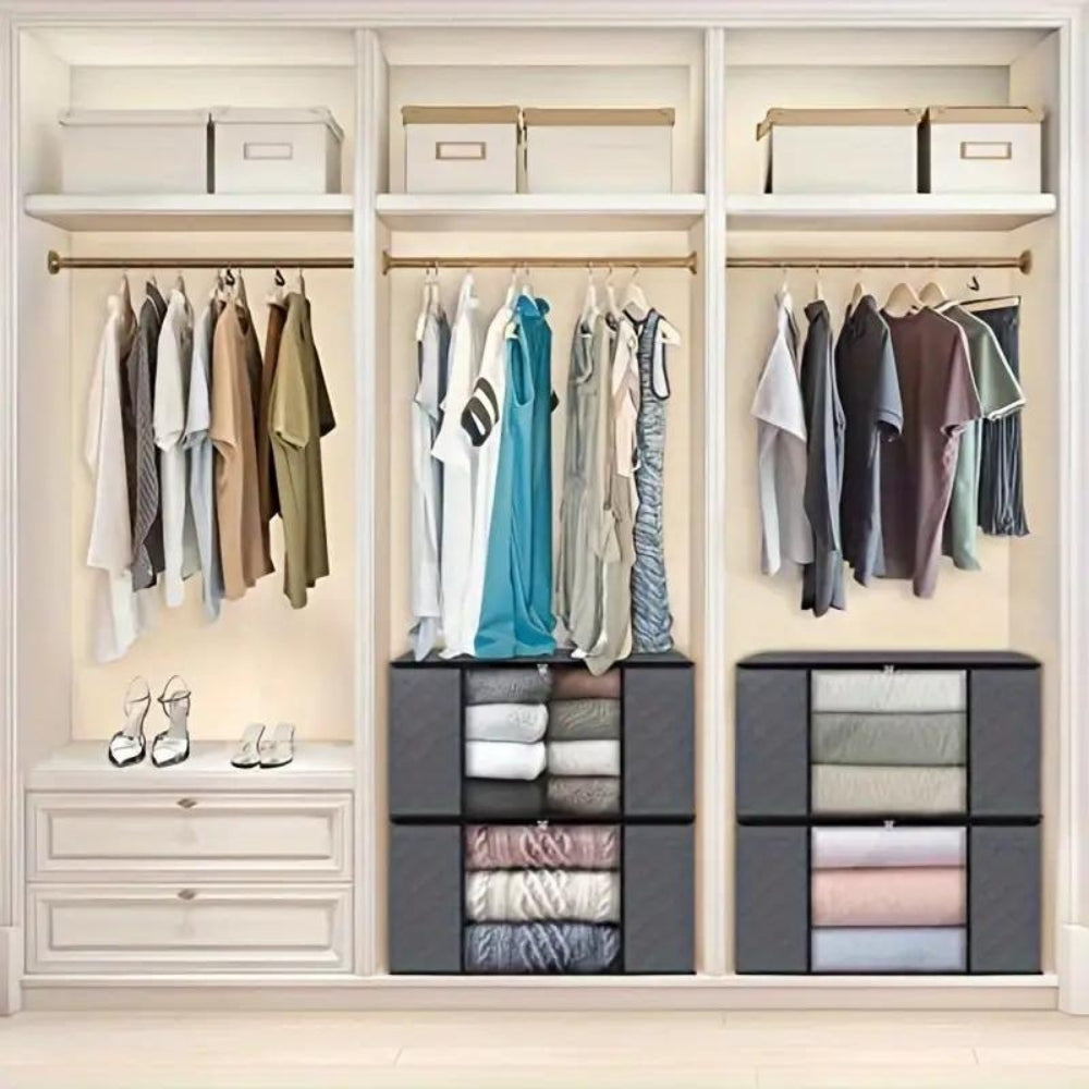 Large Wardrobe Storage Bag | Clear Window, Flat Stacking Lid