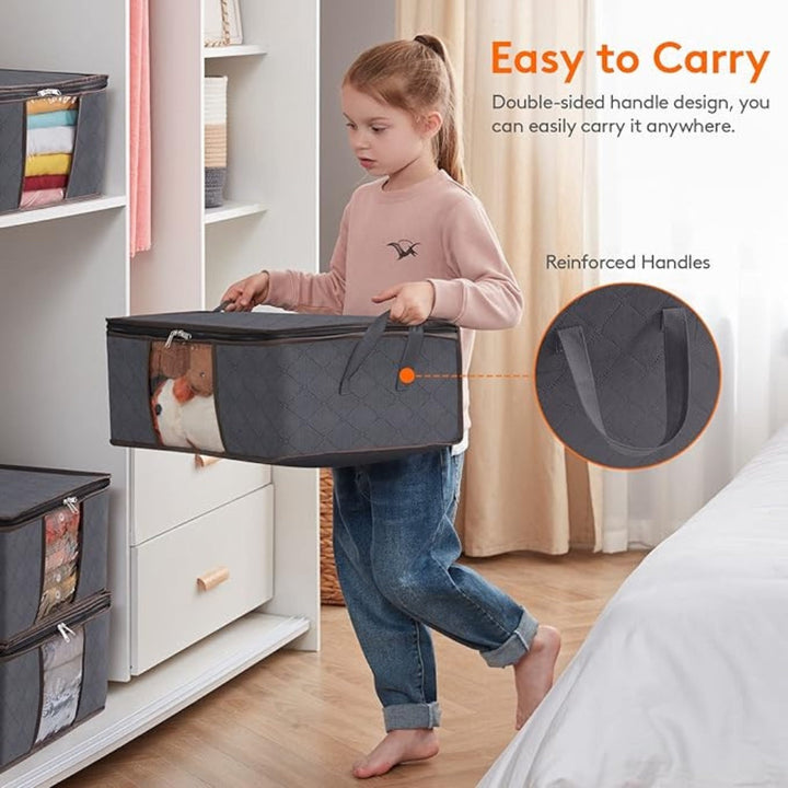 Large Wardrobe Storage Bag | Clear Window, Flat Stacking Lid