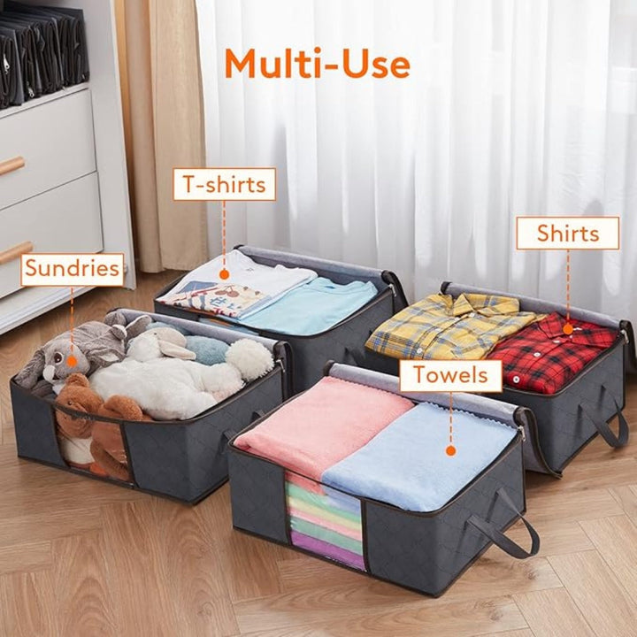 Large Wardrobe Storage Bag | Clear Window, Flat Stacking Lid