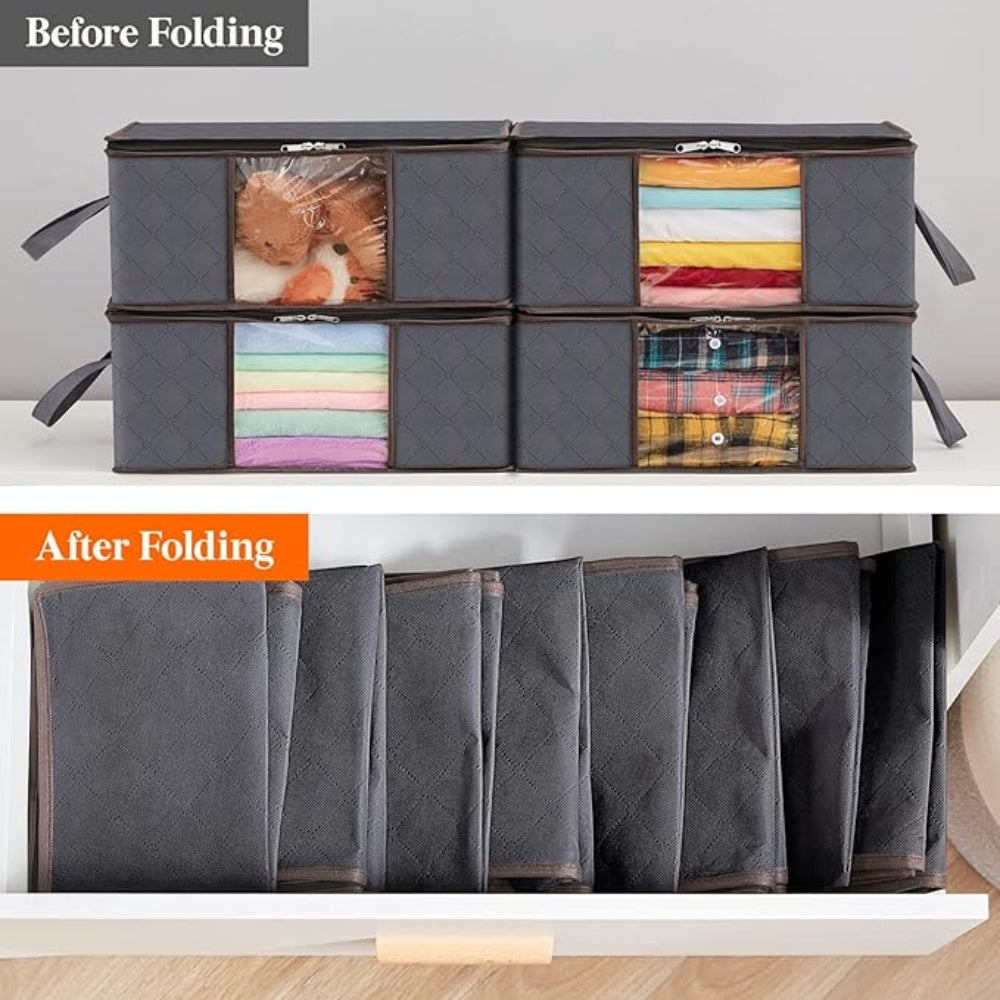 Large Wardrobe Storage Bag | Clear Window, Flat Stacking Lid
