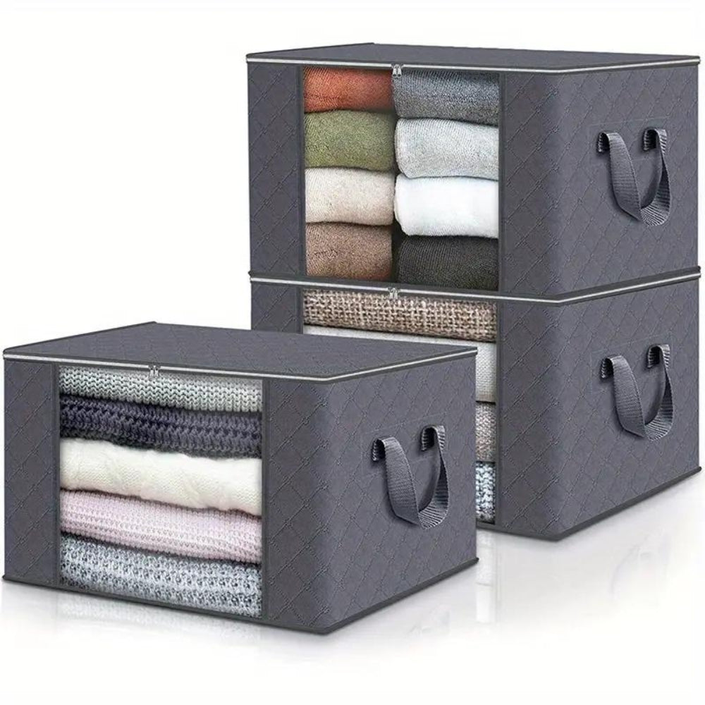 Large Wardrobe Storage Bag | Clear Window, Flat Stacking Lid