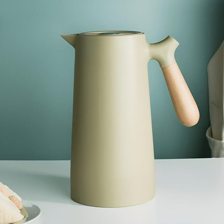 Large Tea Pot - Insulated Carafe with Wooden Handle 0