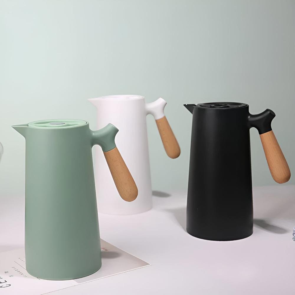 Large Tea Pot - Insulated Carafe with Wooden Handle 1