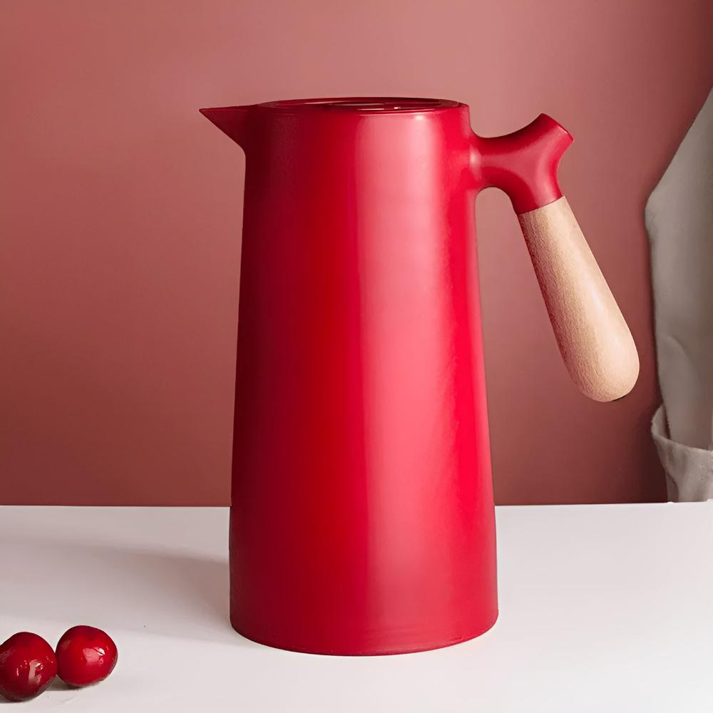 Large Tea Pot - Insulated Carafe with Wooden Handle 10