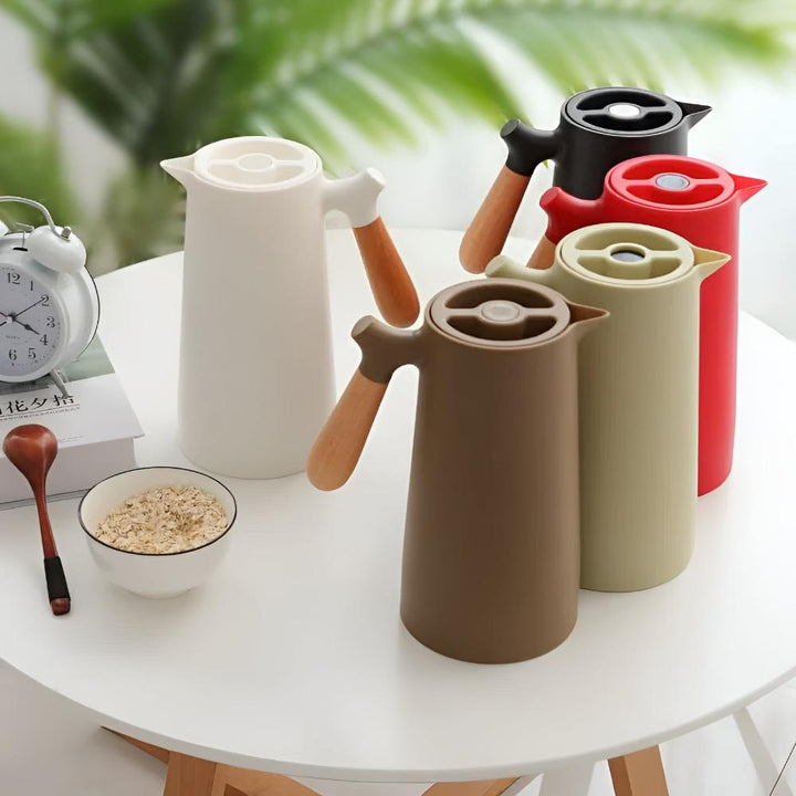 Large Tea Pot - Insulated Carafe with Wooden Handle 5
