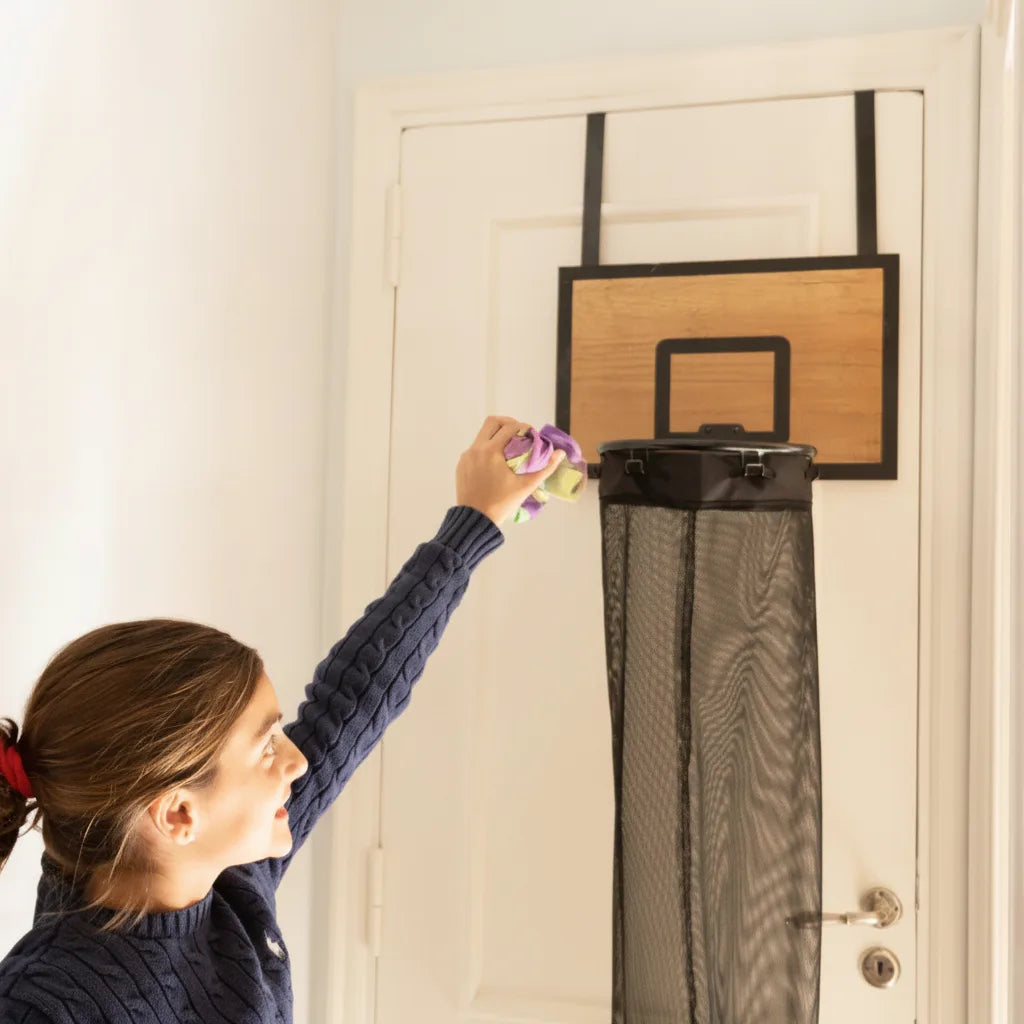 Laundry Basket Basketball Hoop | Over-Door Hamper