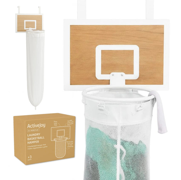 Laundry Basket Basketball Hoop | Over-Door Hamper