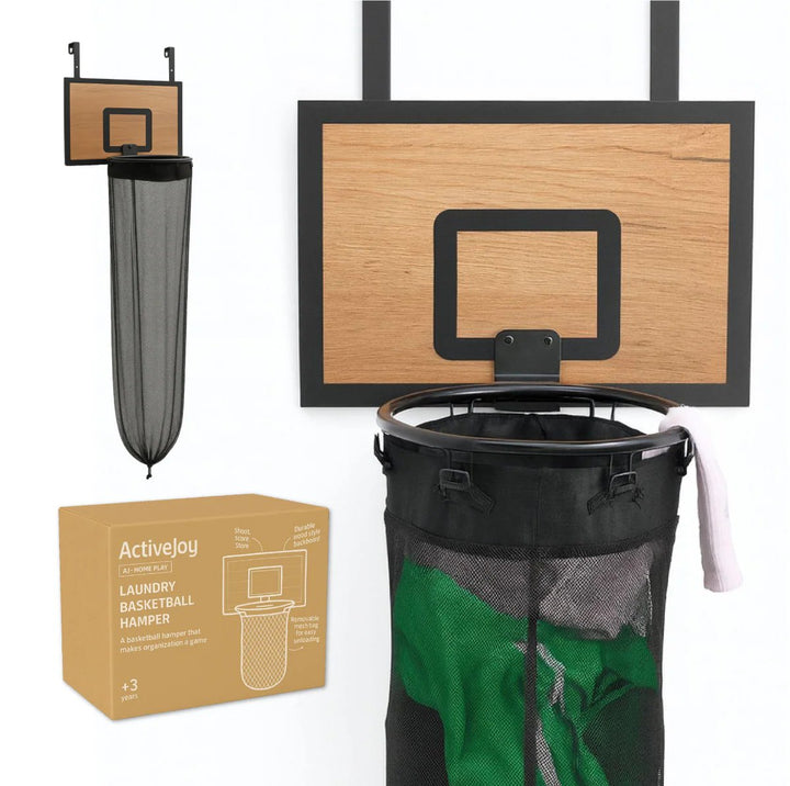 Laundry Basket Basketball Hoop | Over-Door Hamper