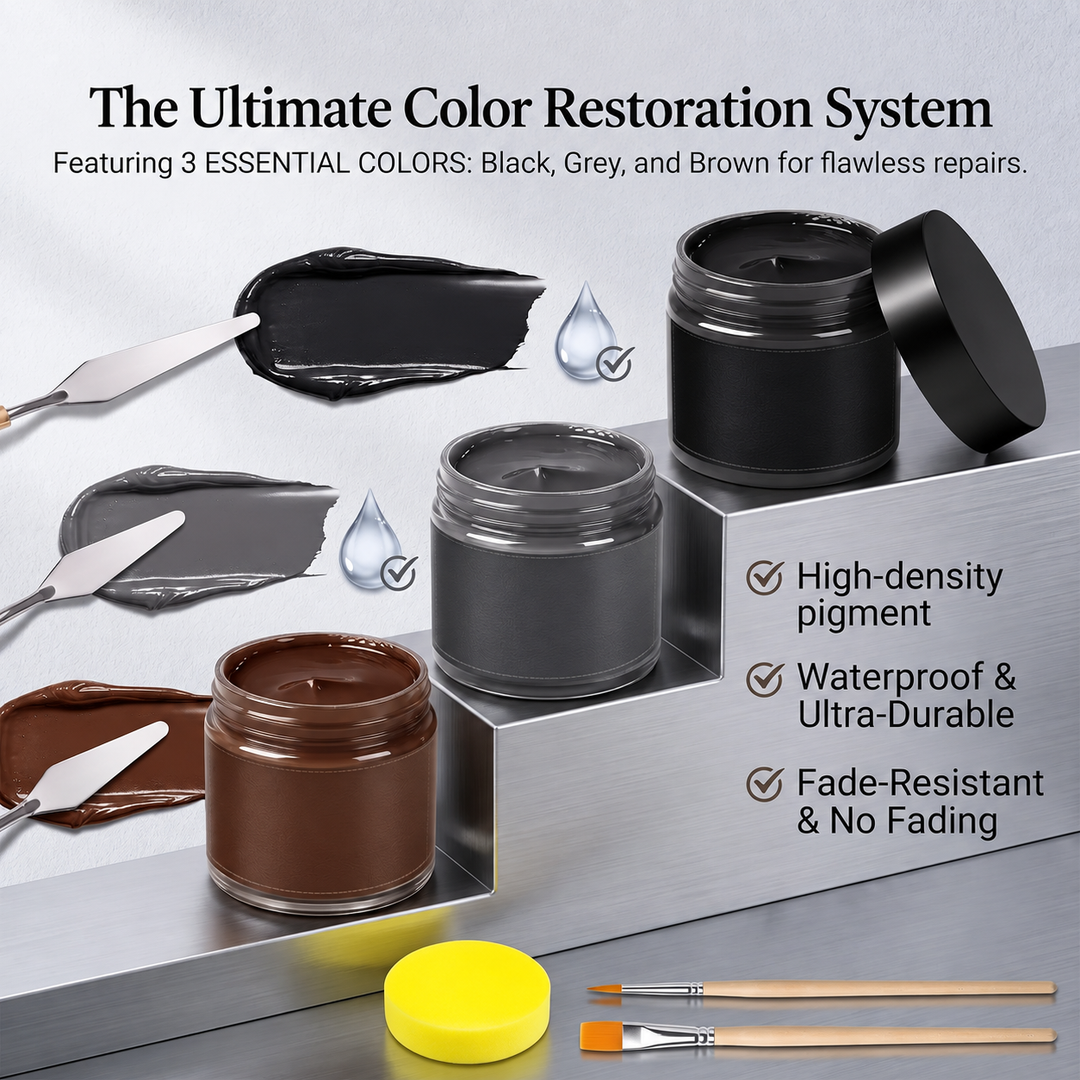 Leather Revive Kit | Three Cream Jars, Sponge And Brushes