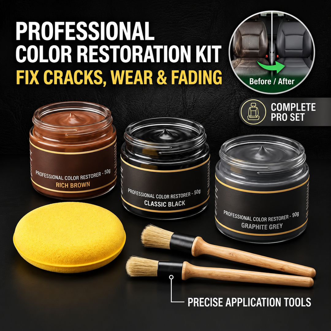 Leather Revive Kit | Three Cream Jars, Sponge And Brushes
