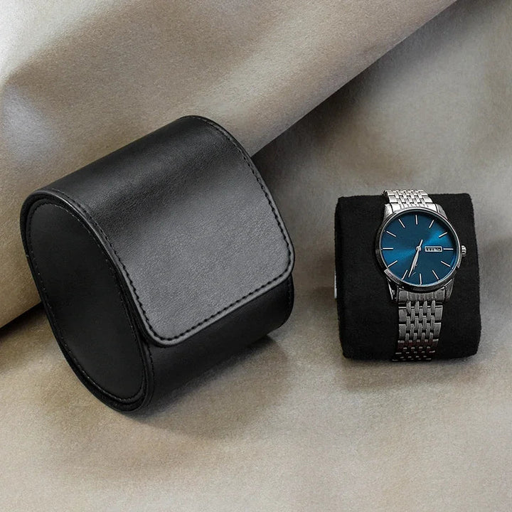 Leather Watch Roll | 3 Slots | Cushioned Interior | Travel Organizer | Brown, Black