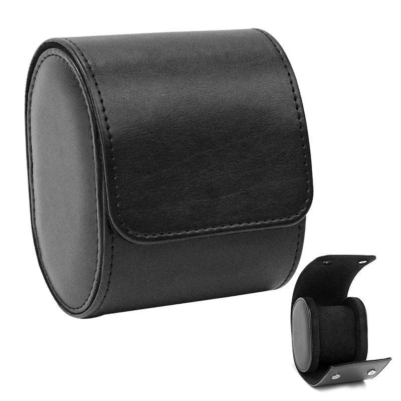 Leather Watch Roll | 3 Slots | Cushioned Interior | Travel Organizer | Brown, Black