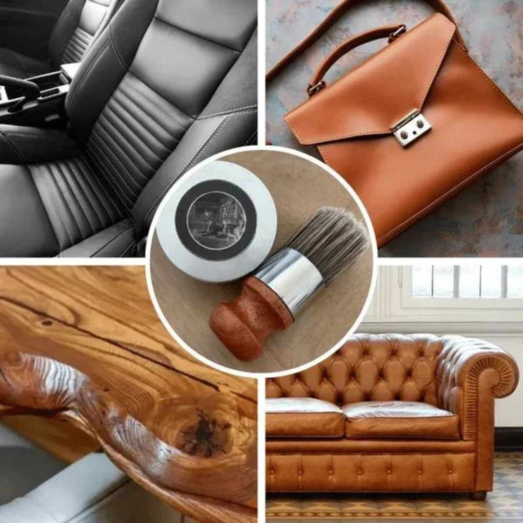 Leather Care Balm | Conditioning Tin With Applicator Brush