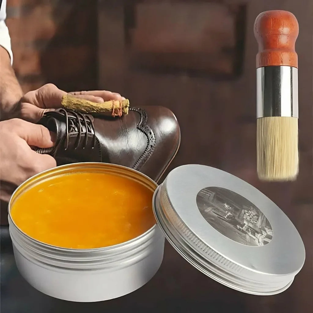 Leather Care Balm | Conditioning Tin With Applicator Brush