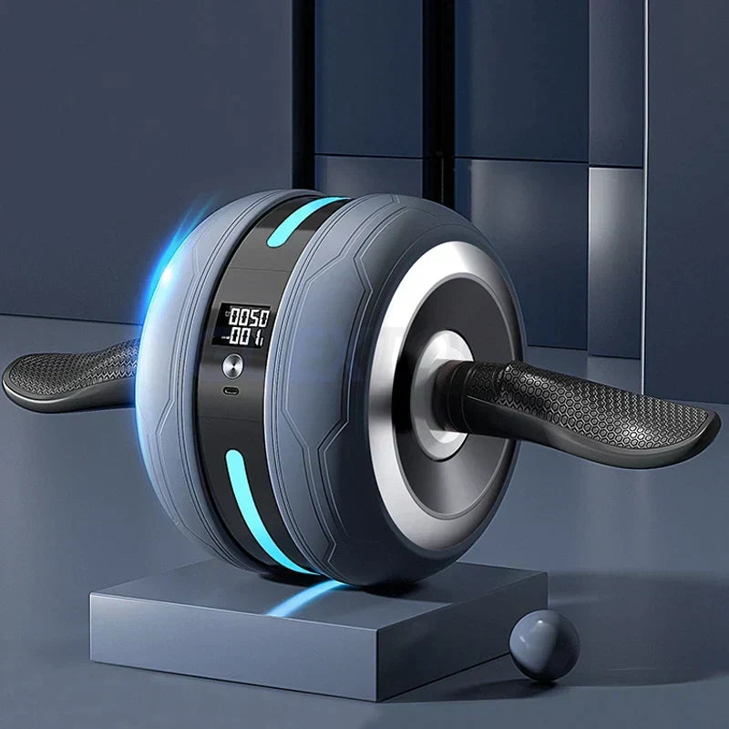 Auto-Rebound Ab Wheel Roller LED Rep Counter Non-Slip Core Trainer 2