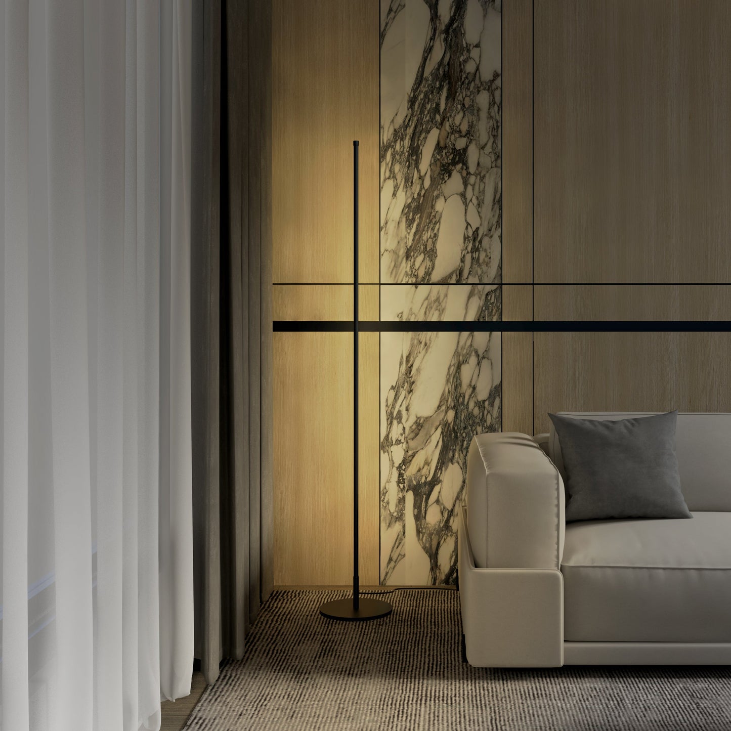 Léger | Modern Floor Lamp with Integrated LED & Remote Control | Chic Design for Elegant Spaces 6