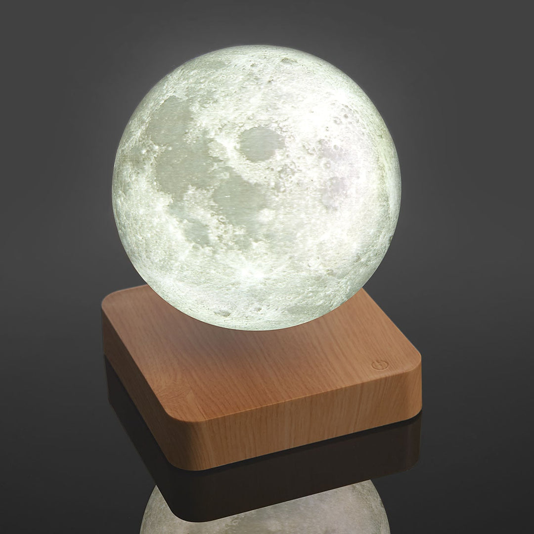 Levitating Moon Lamp 3D Printed | Magnetic Floating Design, Tap Control | Rotating Decorative Accent Light for Nursery