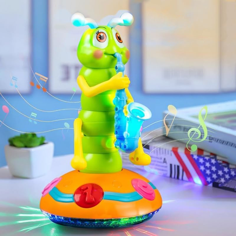 Light Up Dancing Caterpillar Toy LED Glow 5 Melodies 2 Modes