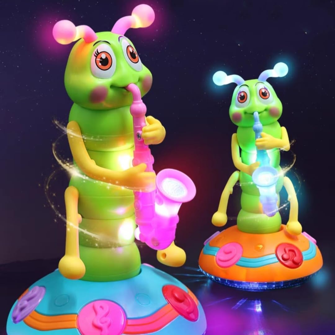 Light Up Dancing Caterpillar Toy LED Glow 5 Melodies 2 Modes