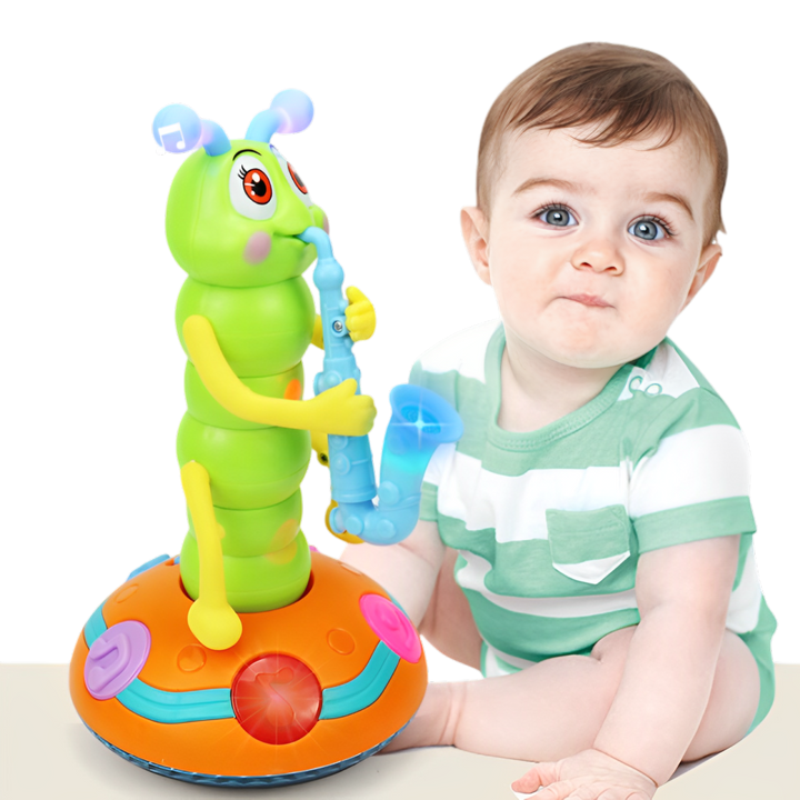 Light Up Dancing Caterpillar Toy LED Glow 5 Melodies 2 Modes