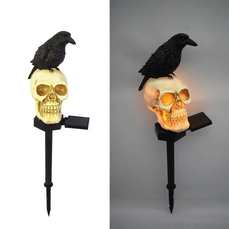 Light-Up Skeleton Ghost Halloween Decoration | Glowing Horror Grimace Design | Weather-Resistant Outdoor Yard Prop