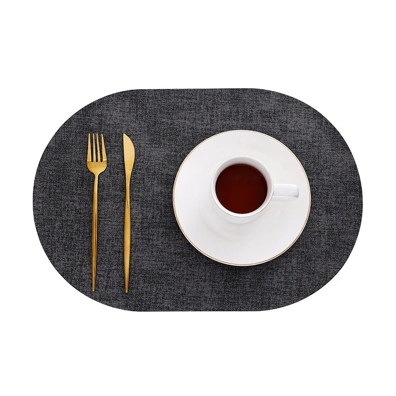 LinoMat | Oval Faux Leather Placemats | Heat Resistant &amp;amp; Non-Slip 0