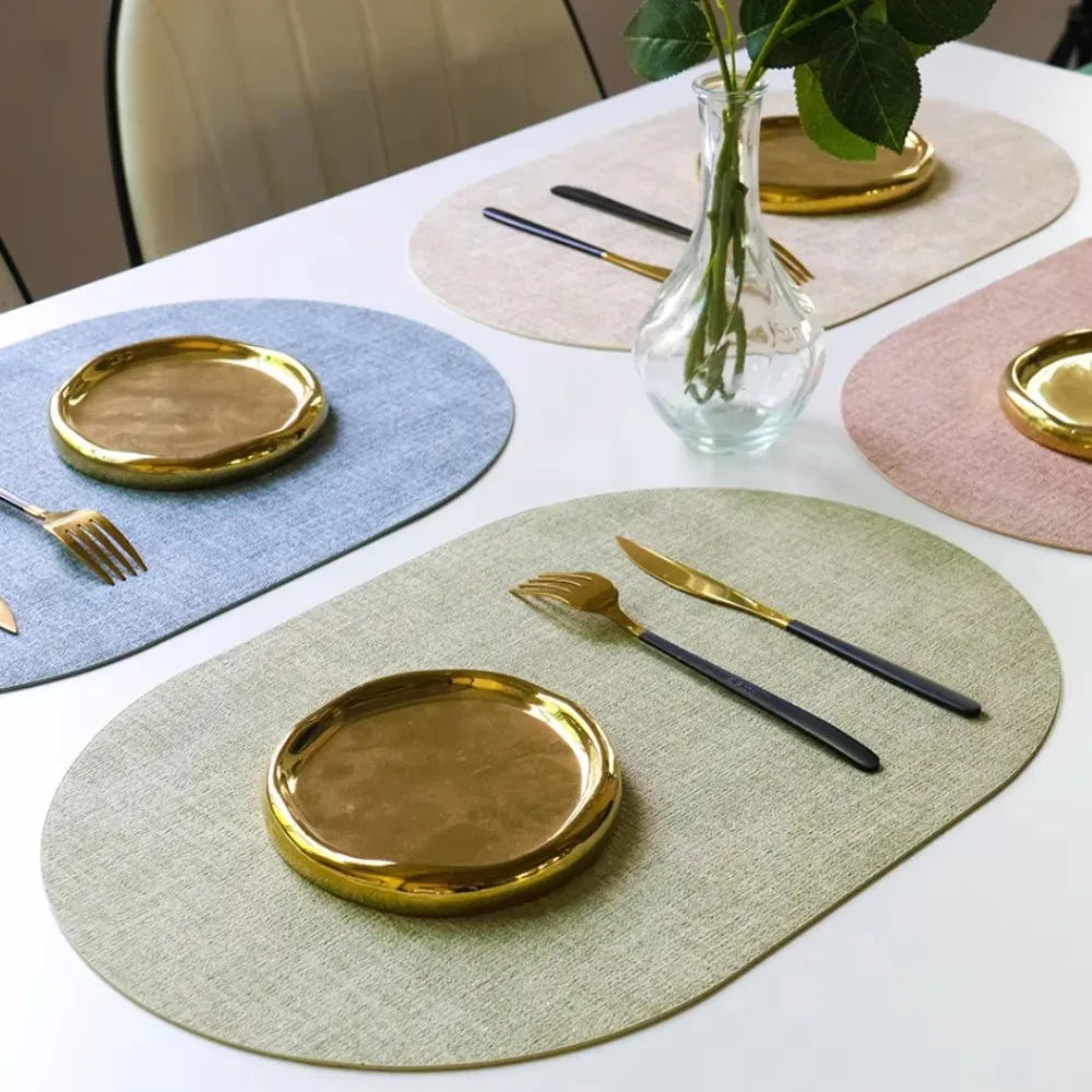 LinoMat | Oval Faux Leather Placemats | Heat Resistant &amp;amp; Non-Slip 1