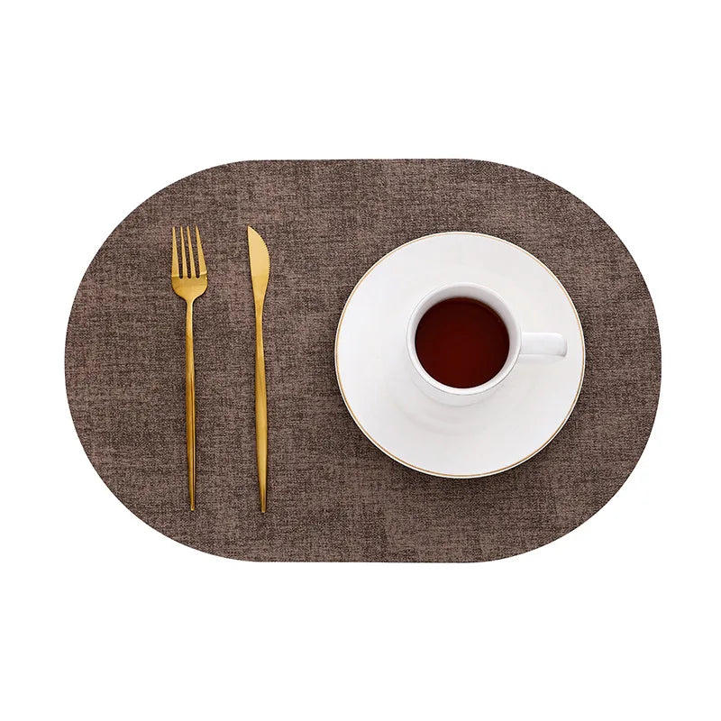 LinoMat | Oval Faux Leather Placemats | Heat Resistant &amp;amp; Non-Slip 5