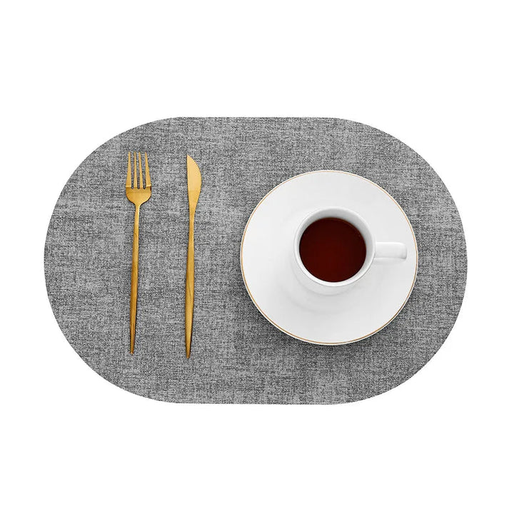 LinoMat | Oval Faux Leather Placemats | Heat Resistant &amp;amp; Non-Slip 6