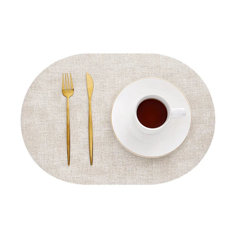 LinoMat | Oval Faux Leather Placemats | Heat Resistant &amp;amp; Non-Slip 8