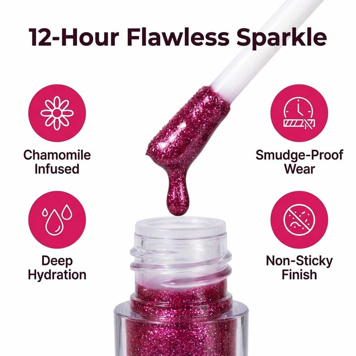 Liquid Lipstick for Women | Chamomile &amp; Soy Extract Formula | 12-Hour Fade-Resistant Colour with Mirror-Like Gloss