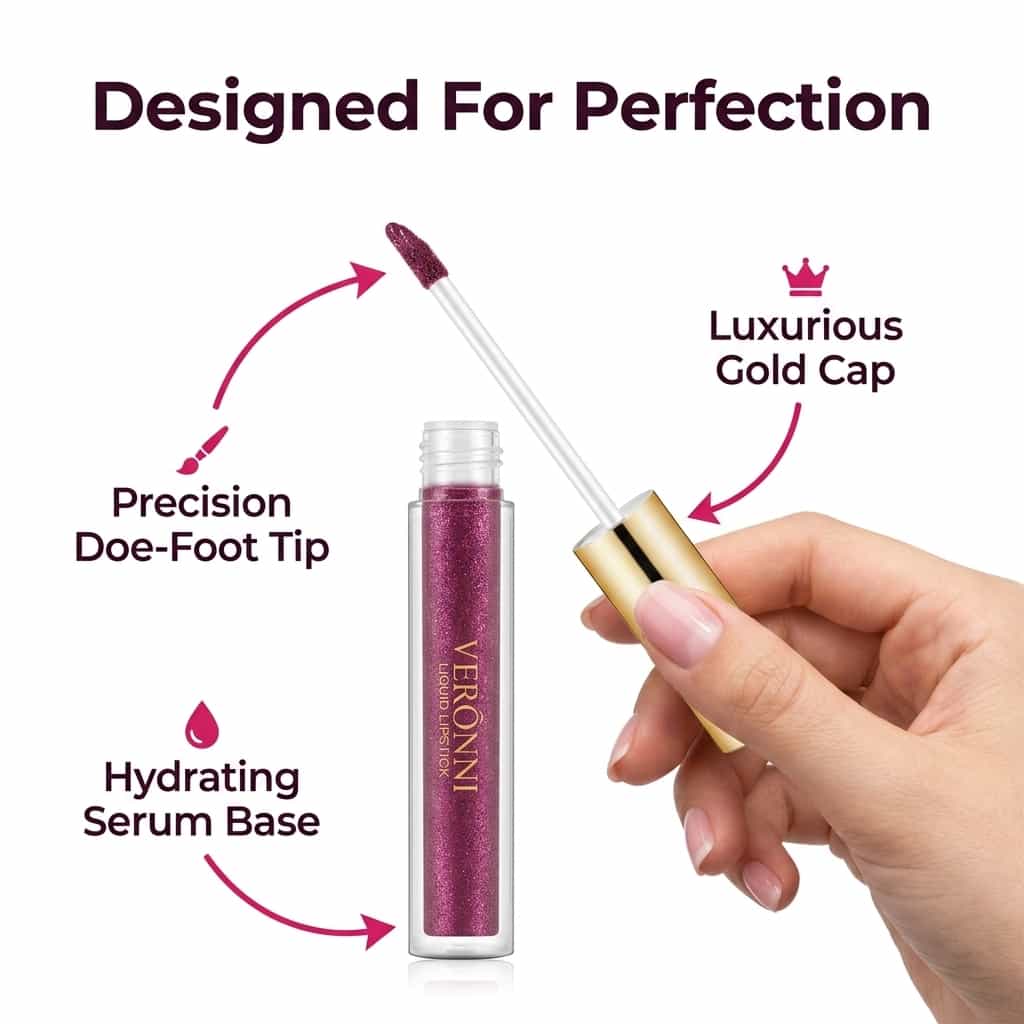 Liquid Lipstick for Women | Chamomile &amp; Soy Extract Formula | 12-Hour Fade-Resistant Colour with Mirror-Like Gloss