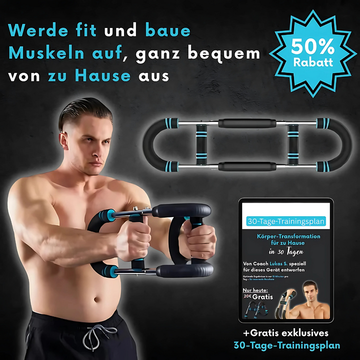 Resistance Training Bar for Home Workouts | Adjustable Resistance Bands &amp; Levels | Compact Full-Body Muscle Trainer 1