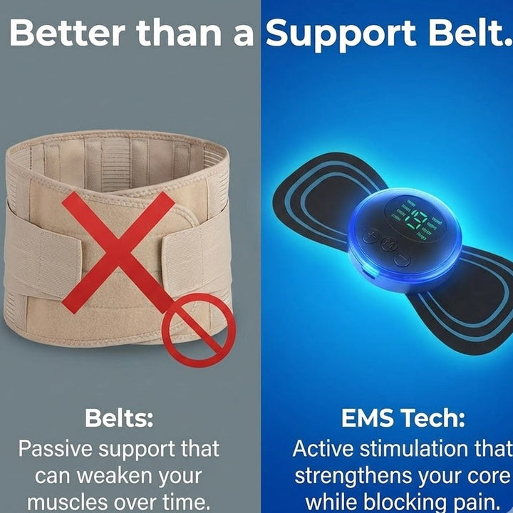 Lower Back TENS Machine &amp; EMS Back Pain Remedy - Portable Pain Reliever for Back Spasm, Strain &amp; Sprain - Active Support Belt Alternative - 19 Levels 2