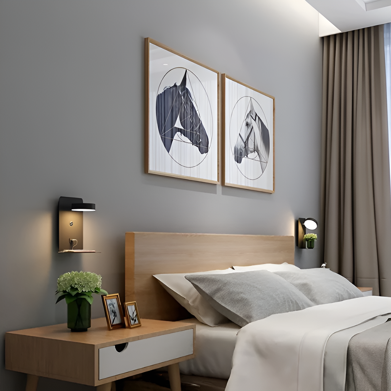 LumiShelf | Modern Minimalist Wall Lamp with Shelf and USB Charging Port 1